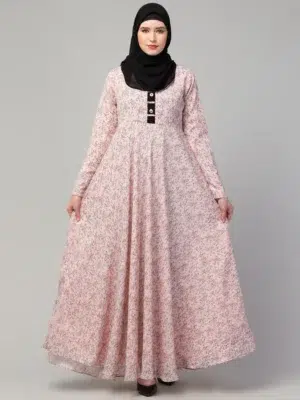 Printed Long Maxi Abaya Dress