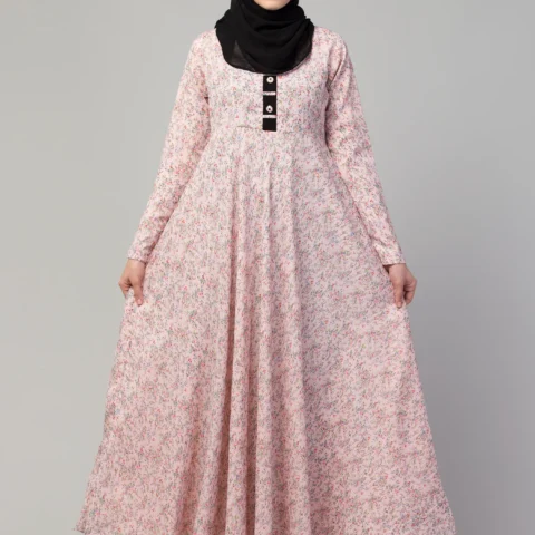 Printed Long Maxi Abaya Dress