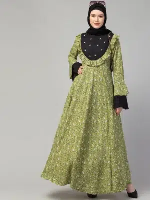 Maxi Abaya Dress with Pearl handwork