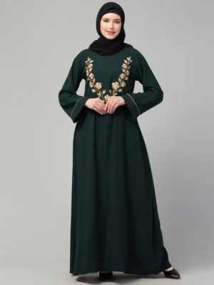 A-Line Abaya Dress With Embroidery Work