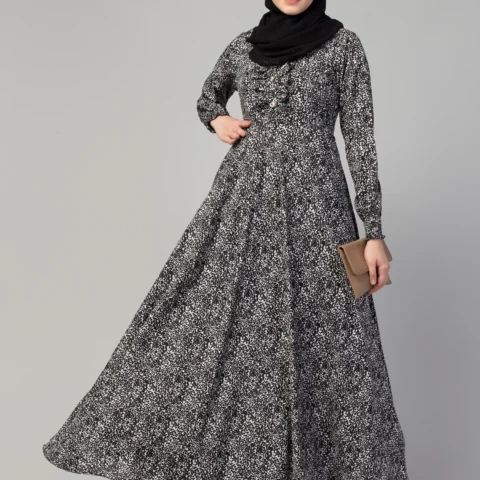 Printed Long Maxi Abaya