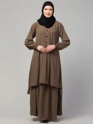 Two Piece Knee Length Abaya and Skirt