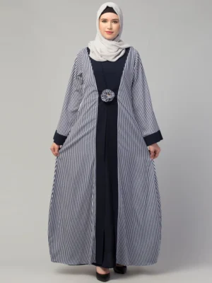 Striped Maxi Dress Abaya