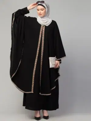 Inner Abaya with Cape with Lace Work