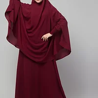 2 Piece Jilbab Abaya, Khimar Abaya, Knee Length Jilbab