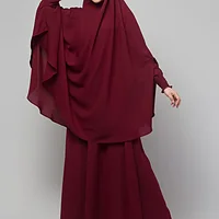 2 Piece Jilbab Abaya, Khimar Abaya, Knee Length Jilbab