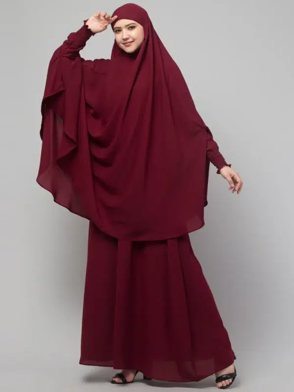 2 Piece Jilbab Abaya, Khimar Abaya, Knee Length Jilbab