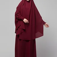 2 Piece Jilbab Abaya, Khimar Abaya, Knee Length Jilbab