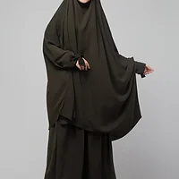 2 Piece Jilbab Abaya with Tying Cuffs