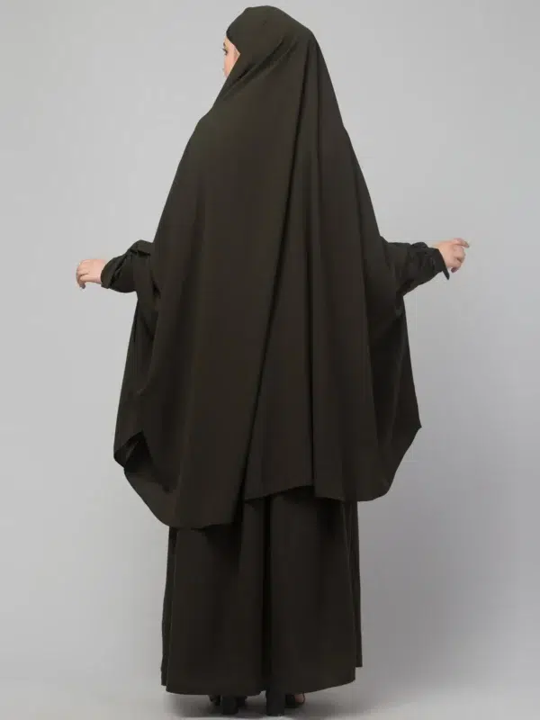 2 Piece Jilbab Abaya with Tying Cuffs, Khimar Abaya, Knee Length Jilbab