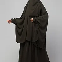 2 Piece Jilbab Abaya with Tying Cuffs