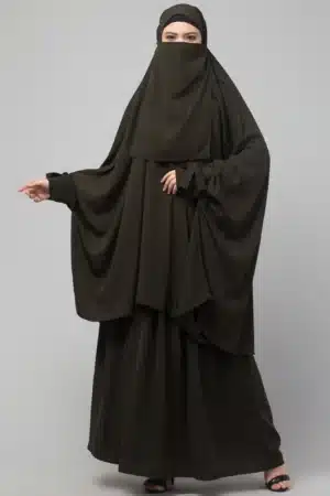 2 Piece Jilbab Abaya with Tying Cuffs