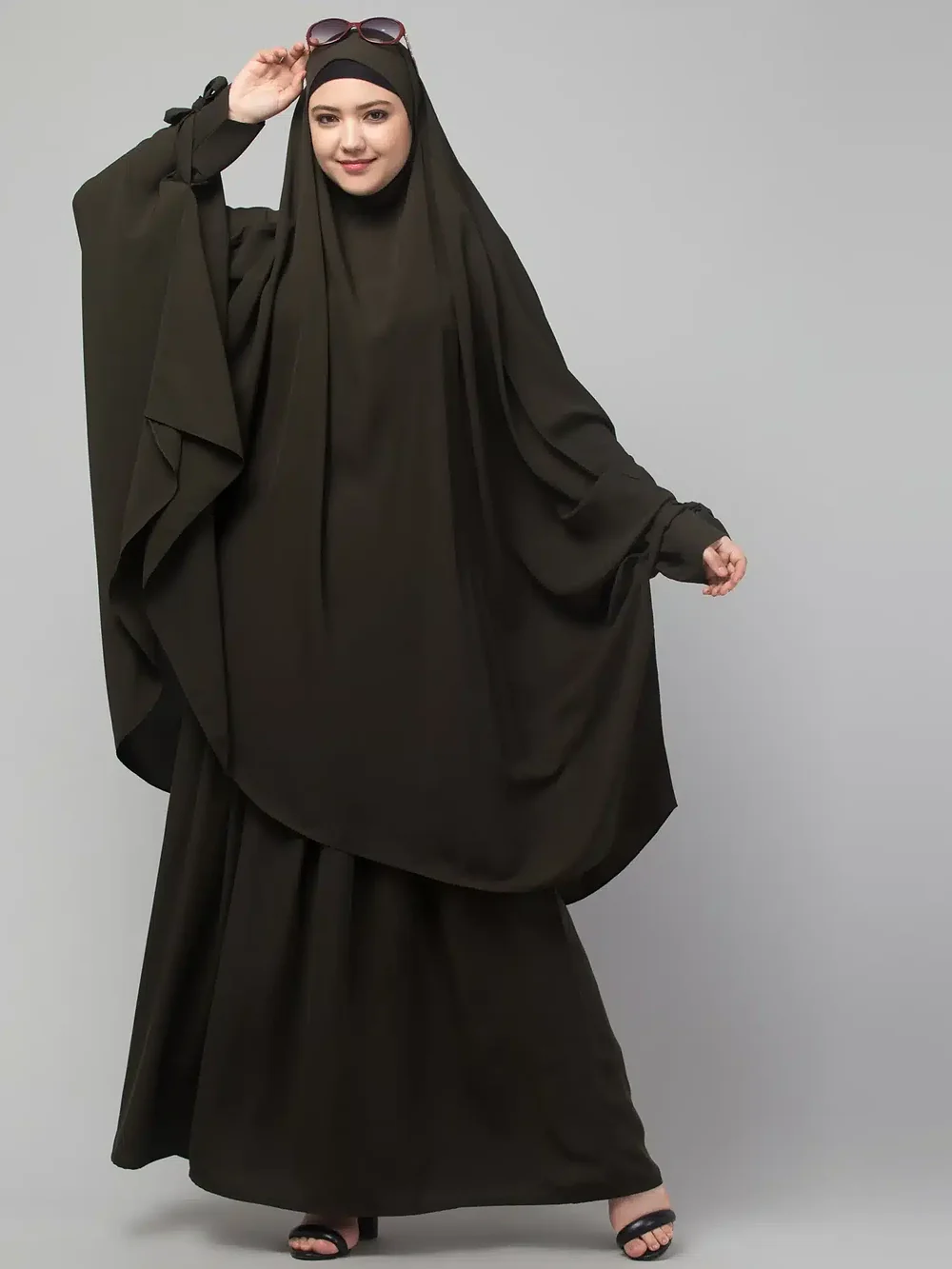 2 Piece Jilbab Abaya with Tying Cuffs