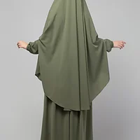 2 Piece Jilbab Abaya, Khimar Abaya, Knee Length Jilbab