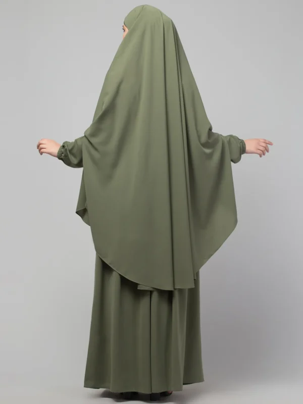 2 Piece Jilbab Abaya, Khimar Abaya, Knee Length Jilbab