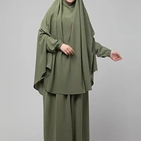 2 Piece Jilbab Abaya, Khimar Abaya, Knee Length Jilbab