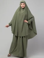 2 Piece Jilbab Abaya, Khimar Abaya, Knee Length Jilbab