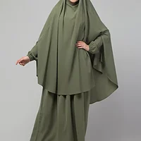 2 Piece Jilbab Abaya, Khimar Abaya, Knee Length Jilbab