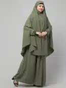 2 Piece Jilbab Abaya, Khimar Abaya, Knee Length Jilbab