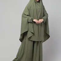 2 Piece Jilbab Abaya, Khimar Abaya, Knee Length Jilbab