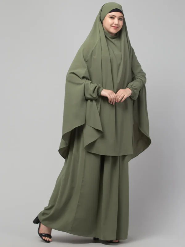 2 Piece Jilbab Abaya, Khimar Abaya, Knee Length Jilbab