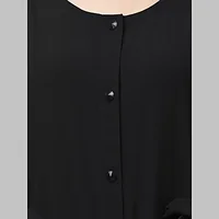 front open abaya plain Black abaya burqa with cuff sleeves and buttons