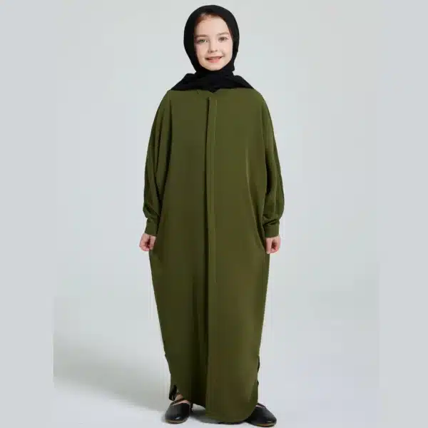 Areesha front open kids abaya for little girls