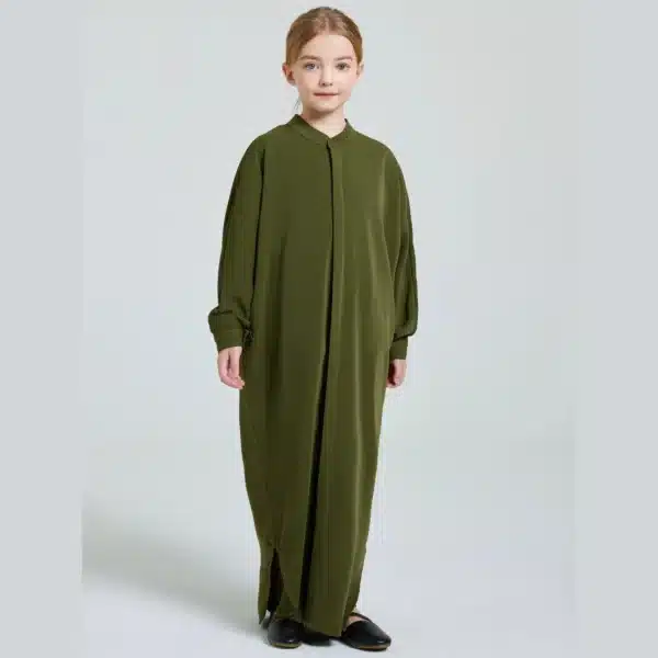 Areesha front open kids abaya for little girls