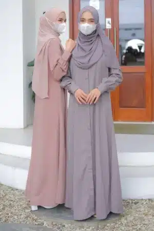 Nayrah pink plain front open abaya for women daily wear