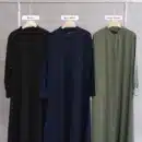 Nayrah pink plain front open abaya for women daily wear