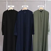 Nayrah pink plain front open abaya for women daily wear