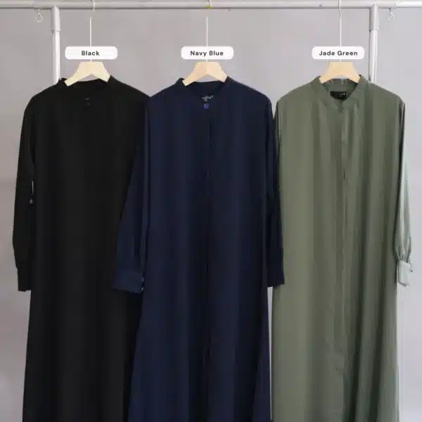 Nayrah pink plain front open abaya for women daily wear