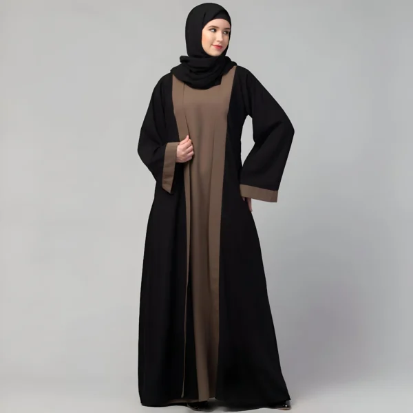 Black shrug abaya for women with long shrug design