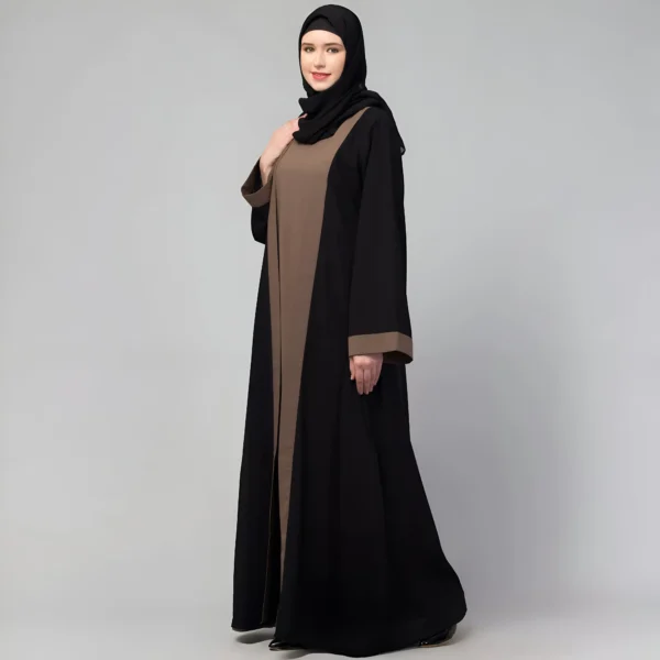 Black shrug abaya for women with long shrug design
