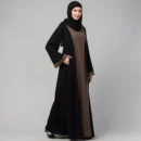 Black shrug abaya for women with long shrug design