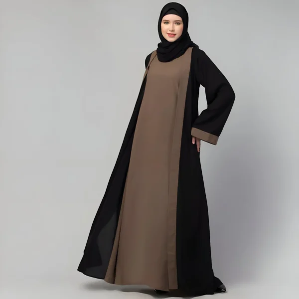 Black shrug abaya for women with long shrug design