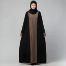 Black shrug abaya for women with long shrug design