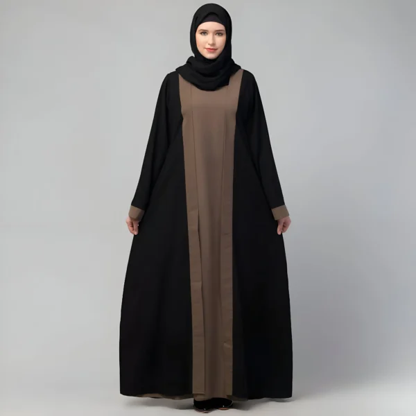 Black shrug abaya for women with long shrug design