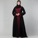 Black shrug abaya for women with long shrug design