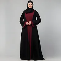 Black shrug abaya for women with long shrug design