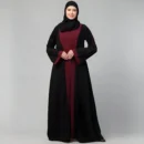 Black shrug abaya for women with long shrug design