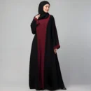 Black shrug abaya for women with long shrug design