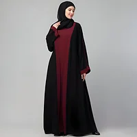 Black shrug abaya for women with long shrug design