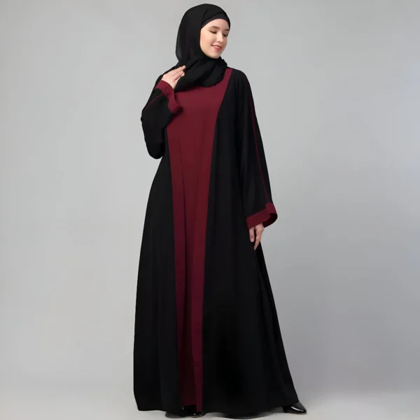 Black shrug abaya for women with long shrug design