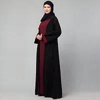 Black shrug abaya for women with long shrug design