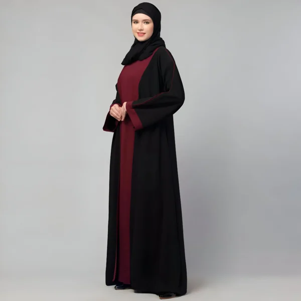 Black shrug abaya for women with long shrug design