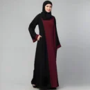 Black shrug abaya for women with long shrug design