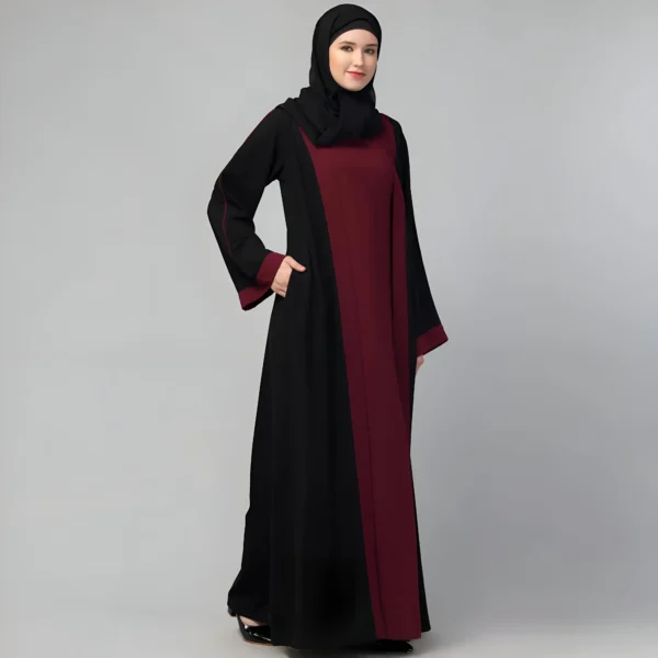 Black shrug abaya for women with long shrug design
