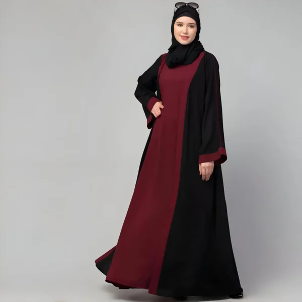 Black shrug abaya for women with long shrug design