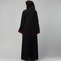 Black shrug abaya for women with long shrug design